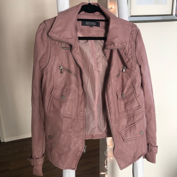 Kenneth Cole Reaction Jackets & Blazers - Blush Kenneth Cole faux leather jacket. Size Med